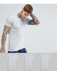graues T-Shirt mit einem Rundhalsausschnitt von Lacoste