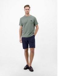 graues T-Shirt mit einem Rundhalsausschnitt von LERROS