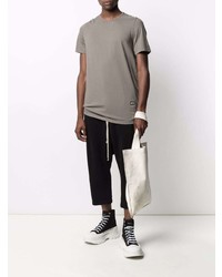 graues T-Shirt mit einem Rundhalsausschnitt von Rick Owens