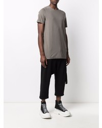 graues T-Shirt mit einem Rundhalsausschnitt von Rick Owens