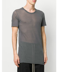 graues T-Shirt mit einem Rundhalsausschnitt von Rick Owens