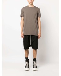 graues T-Shirt mit einem Rundhalsausschnitt von Rick Owens DRKSHDW