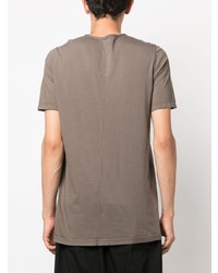 graues T-Shirt mit einem Rundhalsausschnitt von Rick Owens DRKSHDW