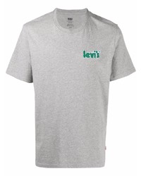 graues T-Shirt mit einem Rundhalsausschnitt von Levi's