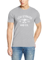 graues T-Shirt mit einem Rundhalsausschnitt von Levi's