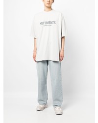 graues T-Shirt mit einem Rundhalsausschnitt von Vetements