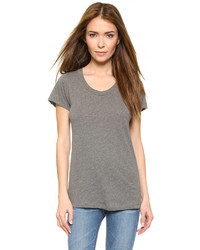 graues T-Shirt mit einem Rundhalsausschnitt von LnA
