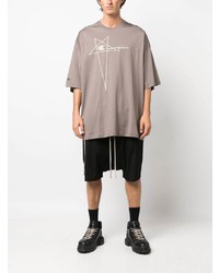 graues T-Shirt mit einem Rundhalsausschnitt von Rick Owens X Champion