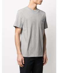 graues T-Shirt mit einem Rundhalsausschnitt von MAISON KITSUNÉ