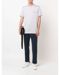 graues T-Shirt mit einem Rundhalsausschnitt von Kiton