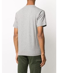 graues T-Shirt mit einem Rundhalsausschnitt von Stone Island