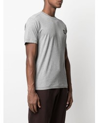 graues T-Shirt mit einem Rundhalsausschnitt von Stone Island