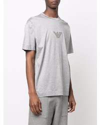 graues T-Shirt mit einem Rundhalsausschnitt von Emporio Armani