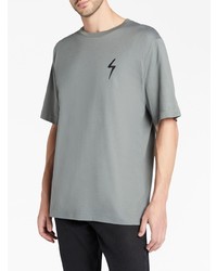 graues T-Shirt mit einem Rundhalsausschnitt von Giuseppe Zanotti