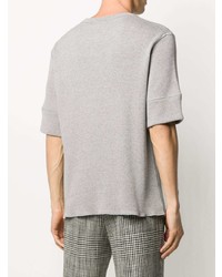 graues T-Shirt mit einem Rundhalsausschnitt von Jil Sander