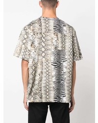 graues T-Shirt mit einem Rundhalsausschnitt von Just Cavalli