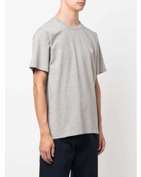 graues T-Shirt mit einem Rundhalsausschnitt von MAISON KITSUNÉ