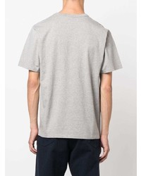 graues T-Shirt mit einem Rundhalsausschnitt von MAISON KITSUNÉ