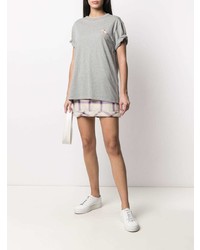 graues T-Shirt mit einem Rundhalsausschnitt von MAISON KITSUNÉ