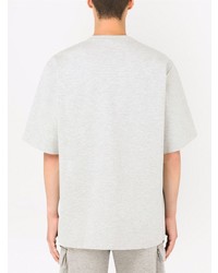 graues T-Shirt mit einem Rundhalsausschnitt von Dolce & Gabbana