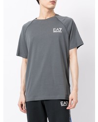 graues T-Shirt mit einem Rundhalsausschnitt von Ea7 Emporio Armani