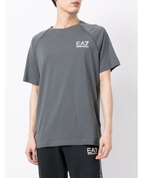 graues T-Shirt mit einem Rundhalsausschnitt von Ea7 Emporio Armani