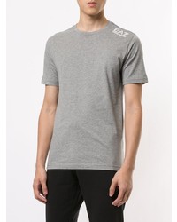 graues T-Shirt mit einem Rundhalsausschnitt von Ea7 Emporio Armani