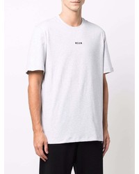 graues T-Shirt mit einem Rundhalsausschnitt von MSGM