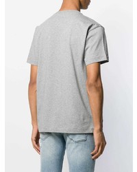 graues T-Shirt mit einem Rundhalsausschnitt von Stone Island