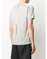 graues T-Shirt mit einem Rundhalsausschnitt von Ea7 Emporio Armani