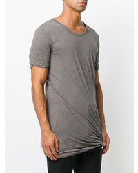 graues T-Shirt mit einem Rundhalsausschnitt von Rick Owens