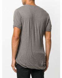 graues T-Shirt mit einem Rundhalsausschnitt von Rick Owens