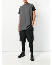 graues T-Shirt mit einem Rundhalsausschnitt von Rick Owens