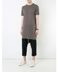 graues T-Shirt mit einem Rundhalsausschnitt von Rick Owens