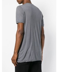 graues T-Shirt mit einem Rundhalsausschnitt von Rick Owens DRKSHDW