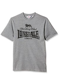 graues T-Shirt mit einem Rundhalsausschnitt von Lonsdale