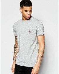 graues T-Shirt mit einem Rundhalsausschnitt von Love Moschino