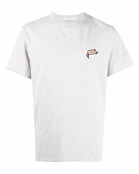 graues T-Shirt mit einem Rundhalsausschnitt von MAISON KITSUNÉ