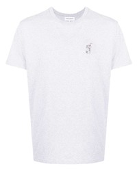 graues T-Shirt mit einem Rundhalsausschnitt von Maison Labiche