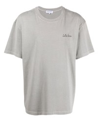 graues T-Shirt mit einem Rundhalsausschnitt von Maison Labiche