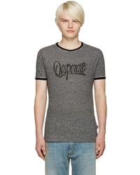 graues T-Shirt mit einem Rundhalsausschnitt von Marc Jacobs