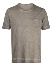 graues T-Shirt mit einem Rundhalsausschnitt von Massimo Alba