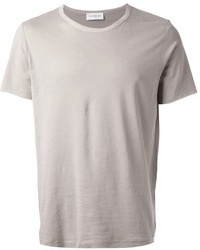 graues T-Shirt mit einem Rundhalsausschnitt von Melindagloss