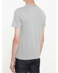 graues T-Shirt mit einem Rundhalsausschnitt von Merz b.Schwanen