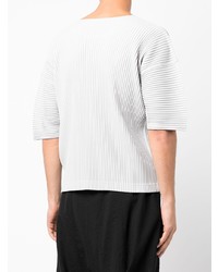 graues T-Shirt mit einem Rundhalsausschnitt von Homme Plissé Issey Miyake