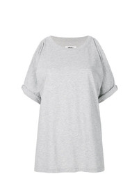 graues T-Shirt mit einem Rundhalsausschnitt von MM6 MAISON MARGIELA