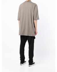 graues T-Shirt mit einem Rundhalsausschnitt von Rick Owens DRKSHDW