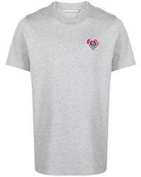 graues T-Shirt mit einem Rundhalsausschnitt von Moncler