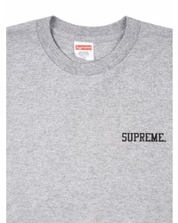 graues T-Shirt mit einem Rundhalsausschnitt von Supreme