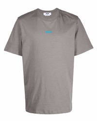 graues T-Shirt mit einem Rundhalsausschnitt von MSGM